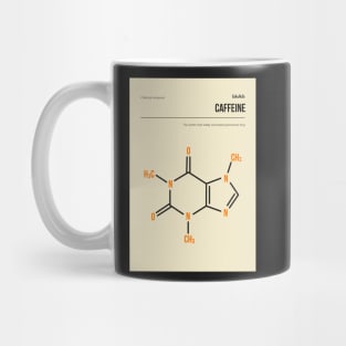 Caffeine Molecule Vintage Book Cover Poster Mug